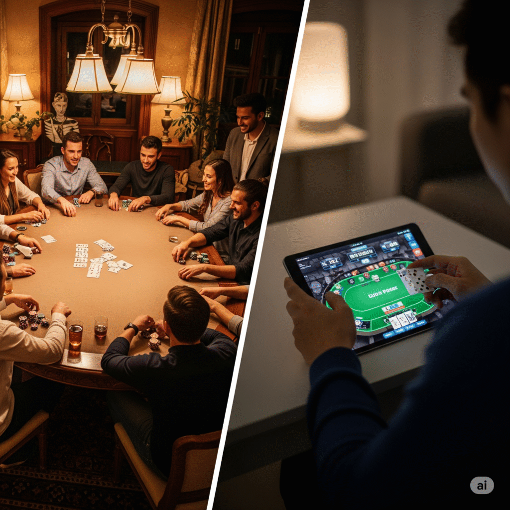 led poker table