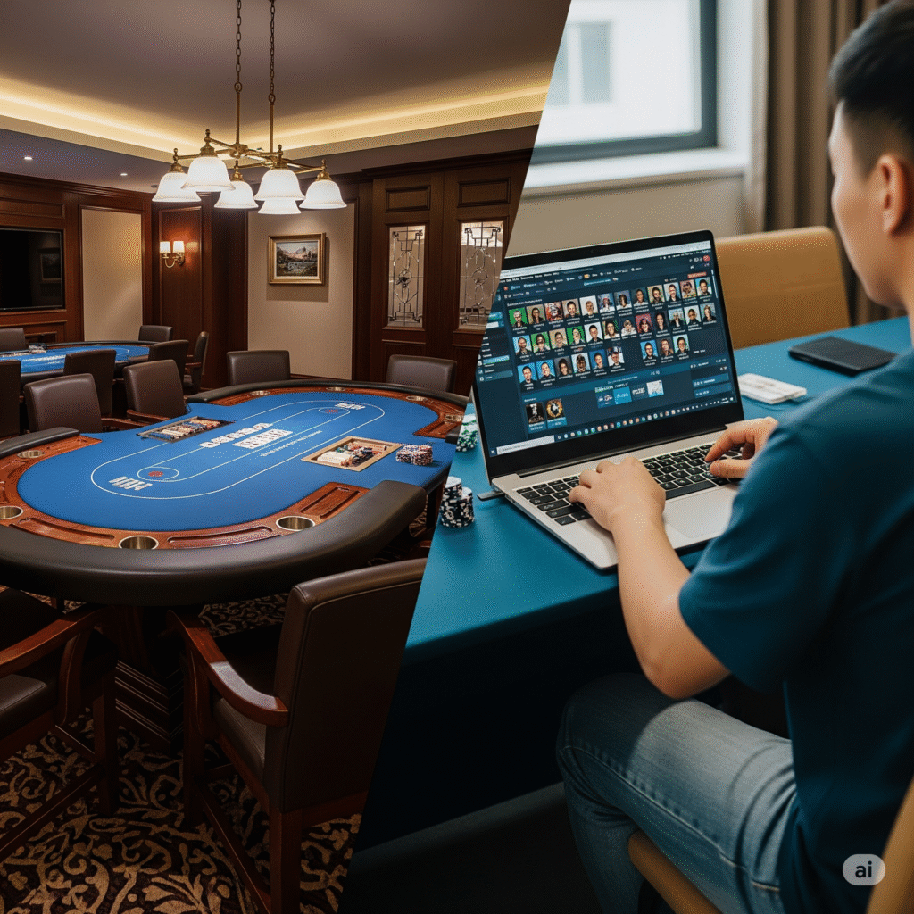 led poker table